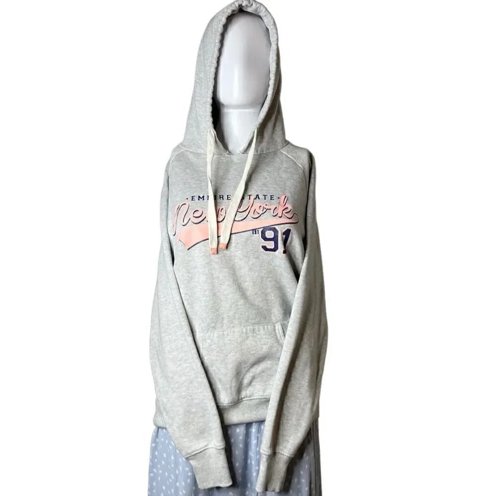 Cotton On Empire State New York Pullover Hoodie Grey Size Large